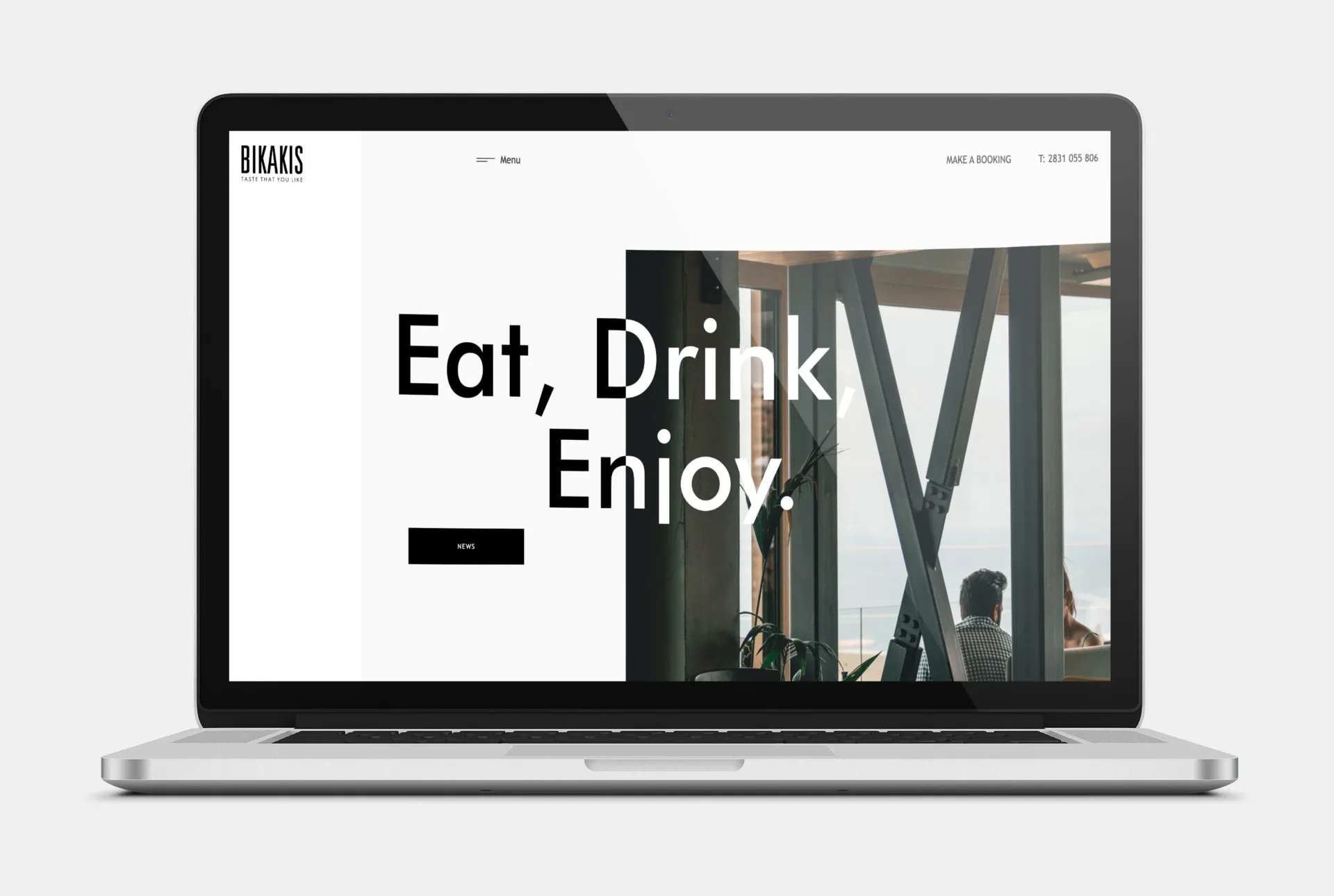 BIKAKIS CAFE Web Design mockup