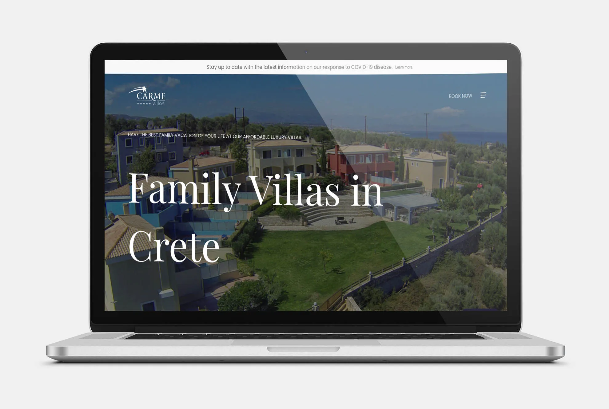 CARME VILLAS Web Design mockup