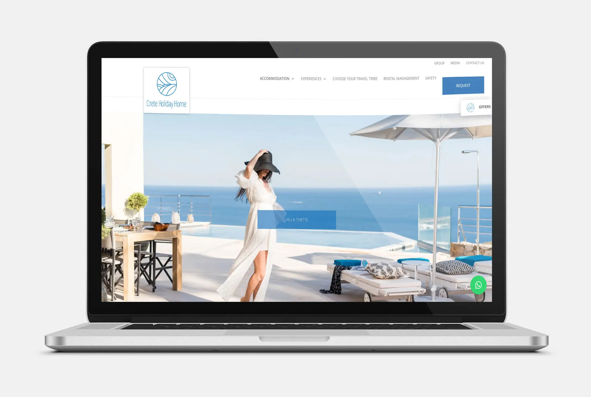 CRETE HOLIDAY HOME Web Design mockup