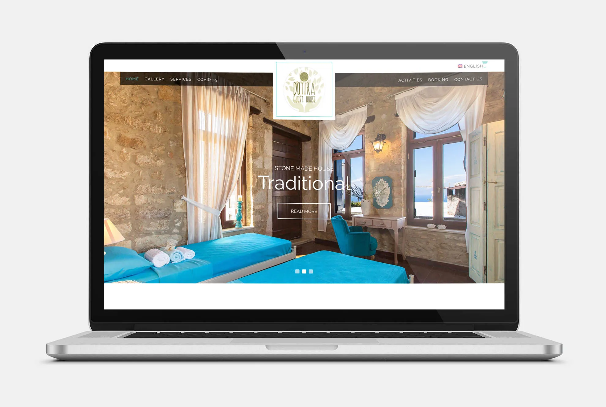 DOTIRA GUEST HOUSE Web Design mockup