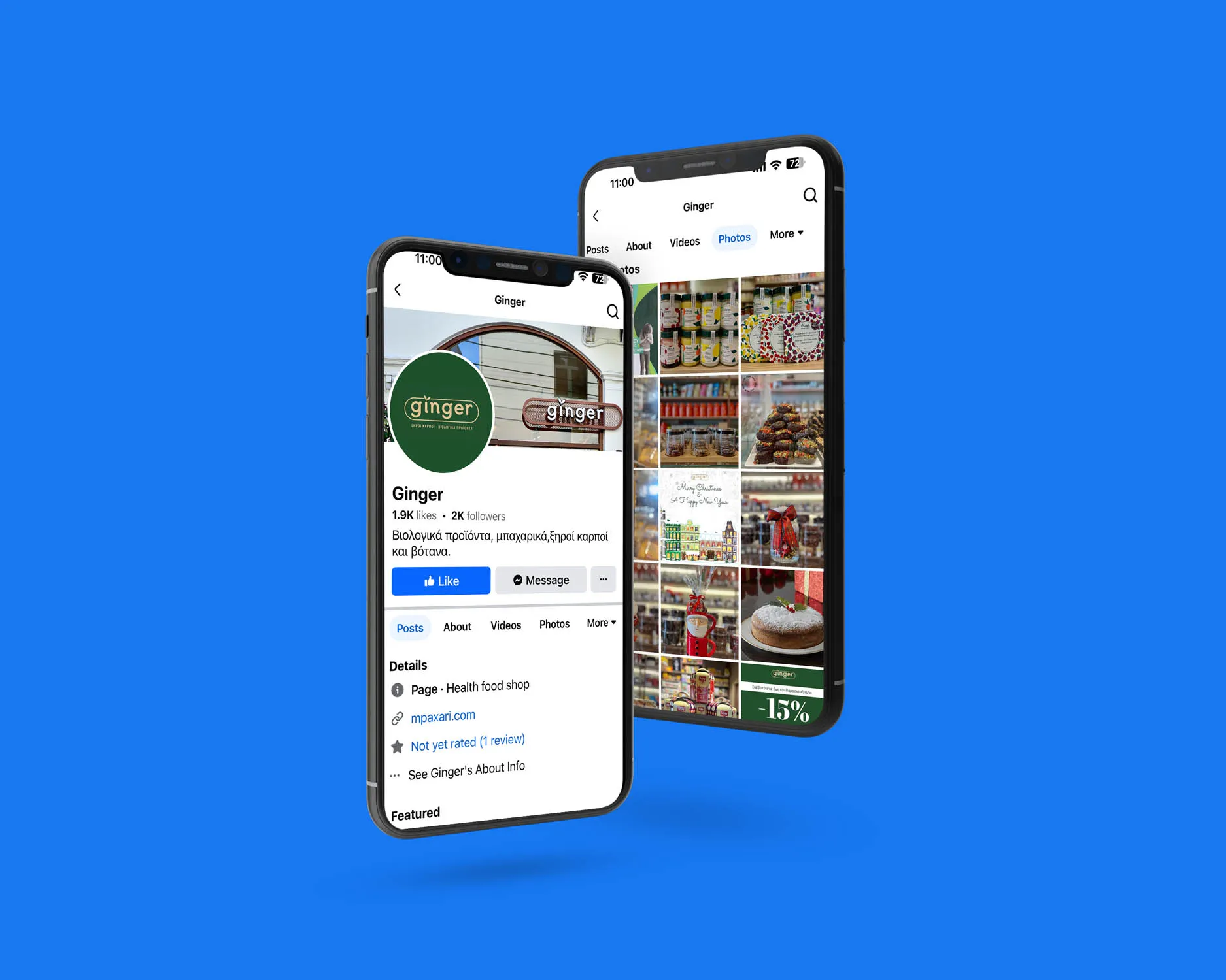 GINGER Social Media mockup