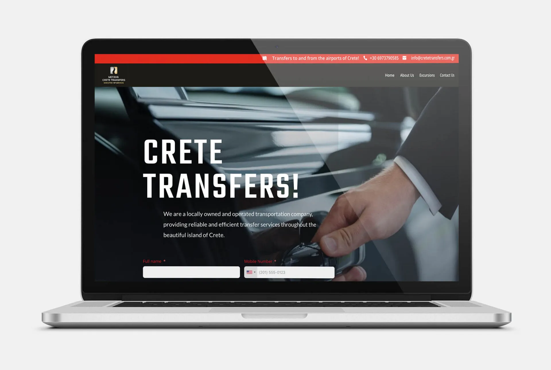 METZOS-CRETETRANSFERS Web Design mockup
