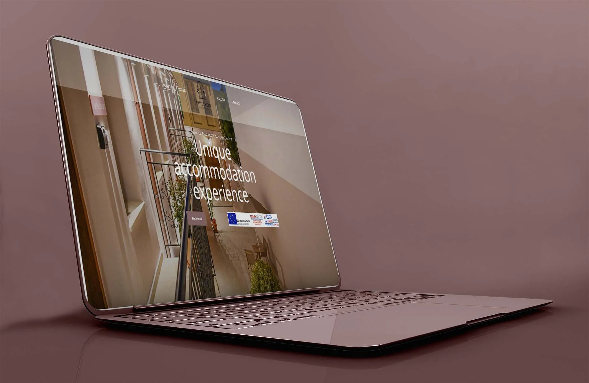 PHILIKON SUITES Web Design mockup