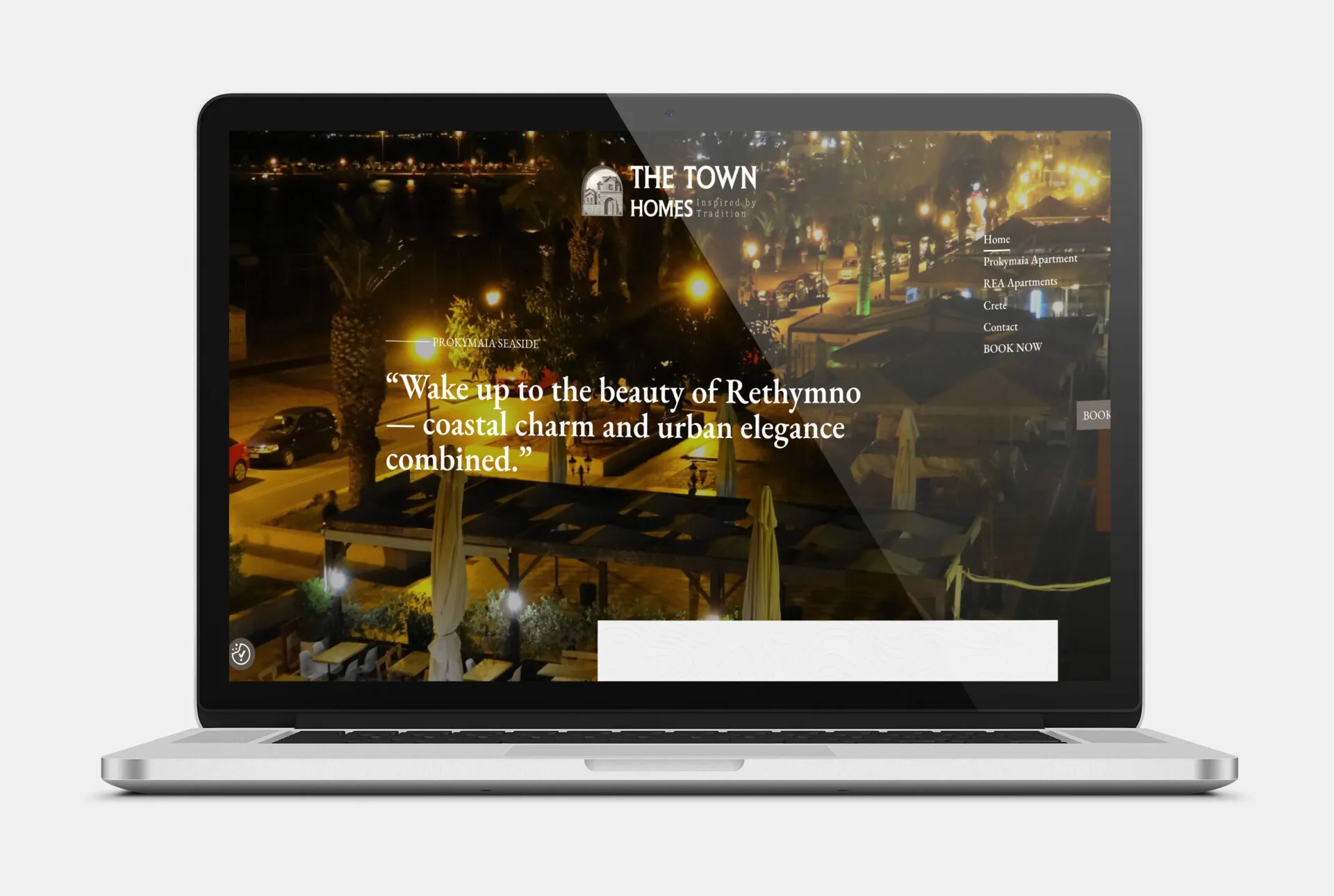 THE TOWN HOMES Web Design mockup
