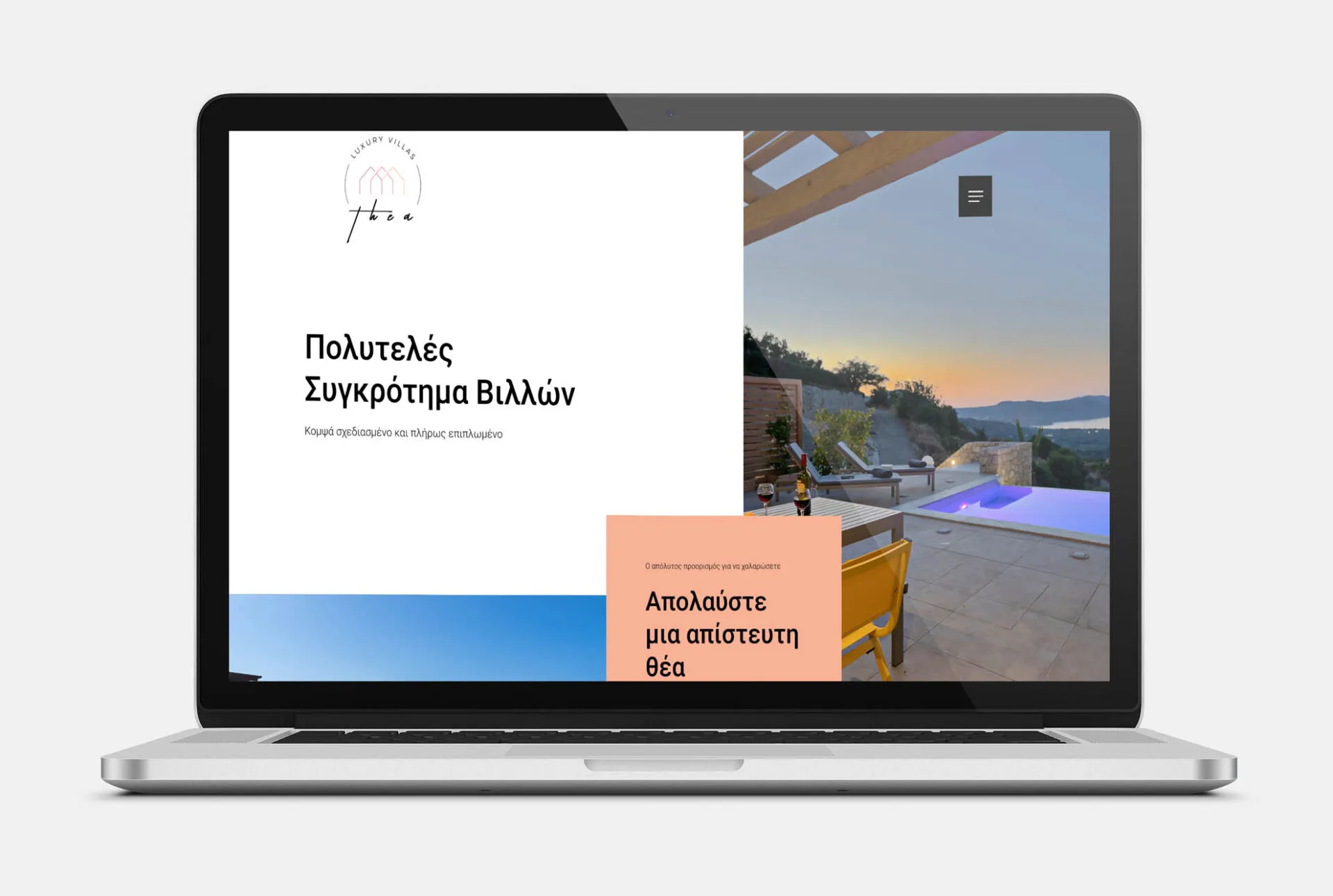 THEA VILLAS Web Design mockup