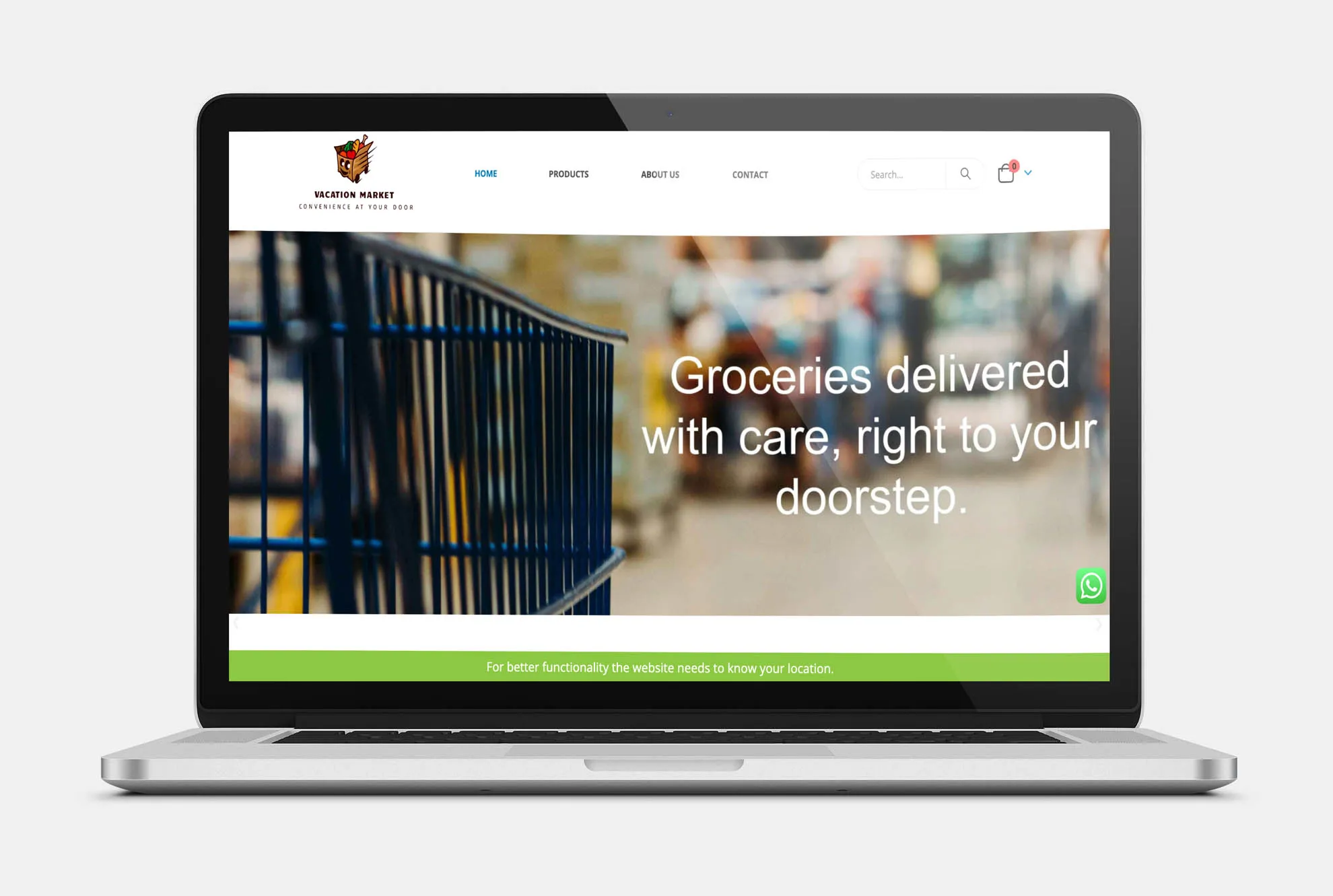 VACATION MARKET Web Design mockup